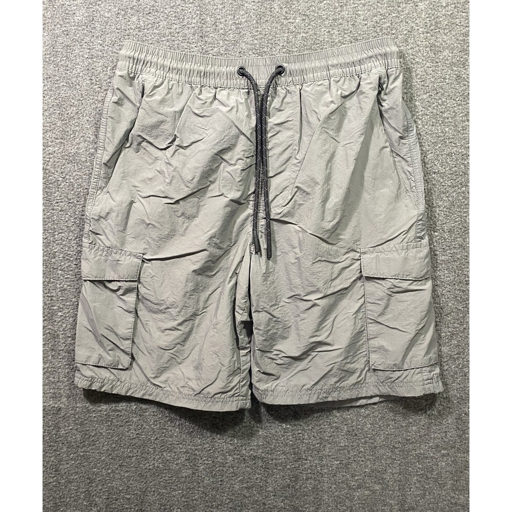 CSG Mens Gray Drawstring Cargo Shorts Size M Mesh Lined Casual Hiking Travel